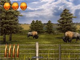 In game image of Extreme Hunting 2 on the Sammy Atomiswave.