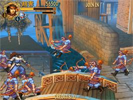 In game image of Knights of Valour - The Seven Spirits on the Sammy Atomiswave.