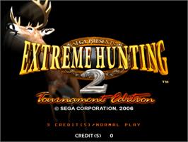 Title screen of Extreme Hunting 2 on the Sammy Atomiswave.
