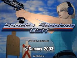 Title screen of Sports Shooting USA on the Sammy Atomiswave.