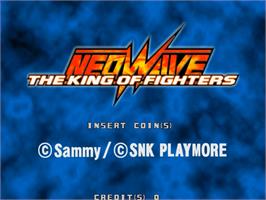 Title screen of The King of Fighters Neowave on the Sammy Atomiswave.