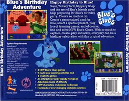 Box back cover for Blue's Clues: Blue's Birthday Adventure on the ScummVM.