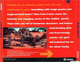 Box back cover for Goblins Quest 3 on the ScummVM.
