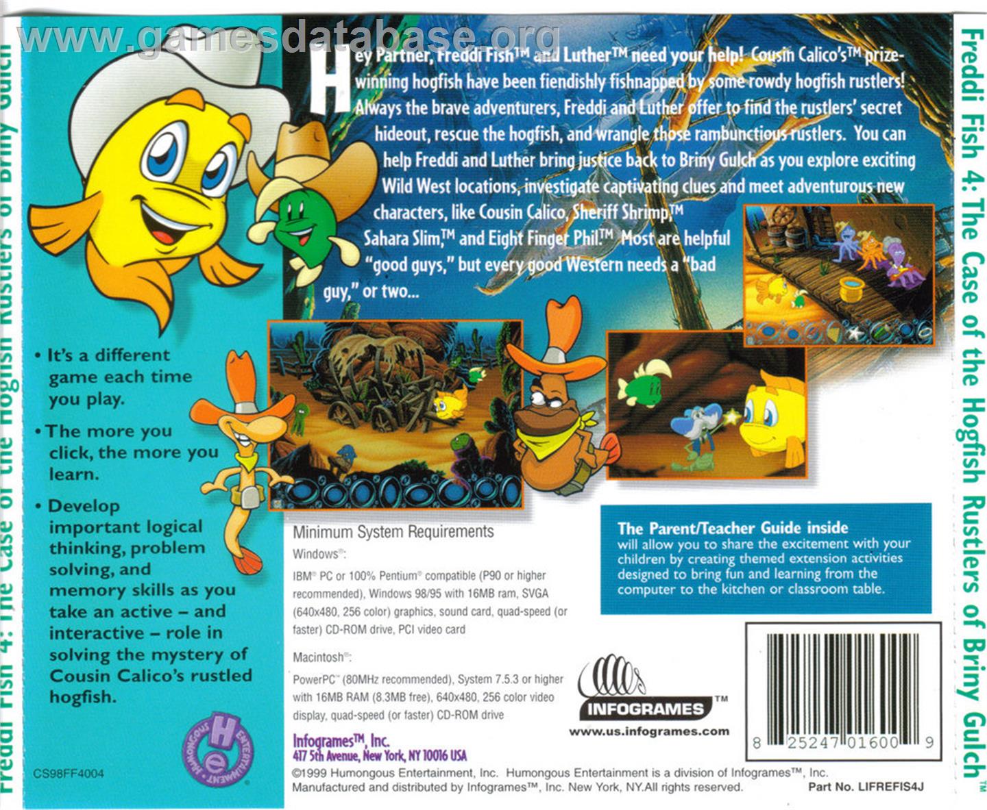 Freddi Fish: The Case of the Hogfish Rustlers of Briny Gulch - ScummVM - Artwork - Box Back