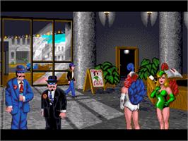 In game image of Flight of the Amazon Queen on the ScummVM.