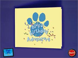 Title screen of Blue's Clues: Blue's Birthday Adventure on the ScummVM.