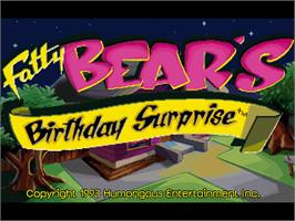 Title screen of Fatty Bear's Birthday Surprise on the ScummVM.
