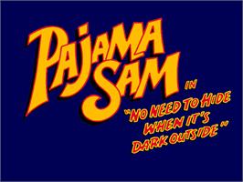 Title screen of Pajama Sam: No Need to Hide When it's Dark Outside on the ScummVM.