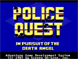 Title screen of Police Quest: In Pursuit of the Death Angel on the ScummVM.