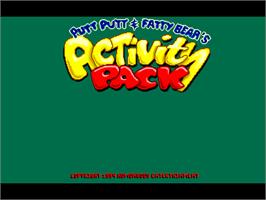 Title screen of Putt-Putt and Fatty Bear's Activity Pack on the ScummVM.