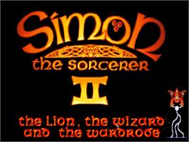 Title screen of Simon the Sorcerer II: The Lion, the Wizard and the Wardrobe on the ScummVM.