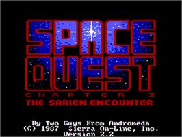 Title screen of Space Quest I: Roger Wilco in the Sarien Encounter on the ScummVM.
