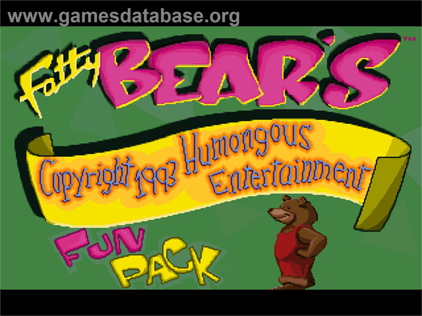 Fatty Bear's Fun Pack - ScummVM - Artwork - Title Screen