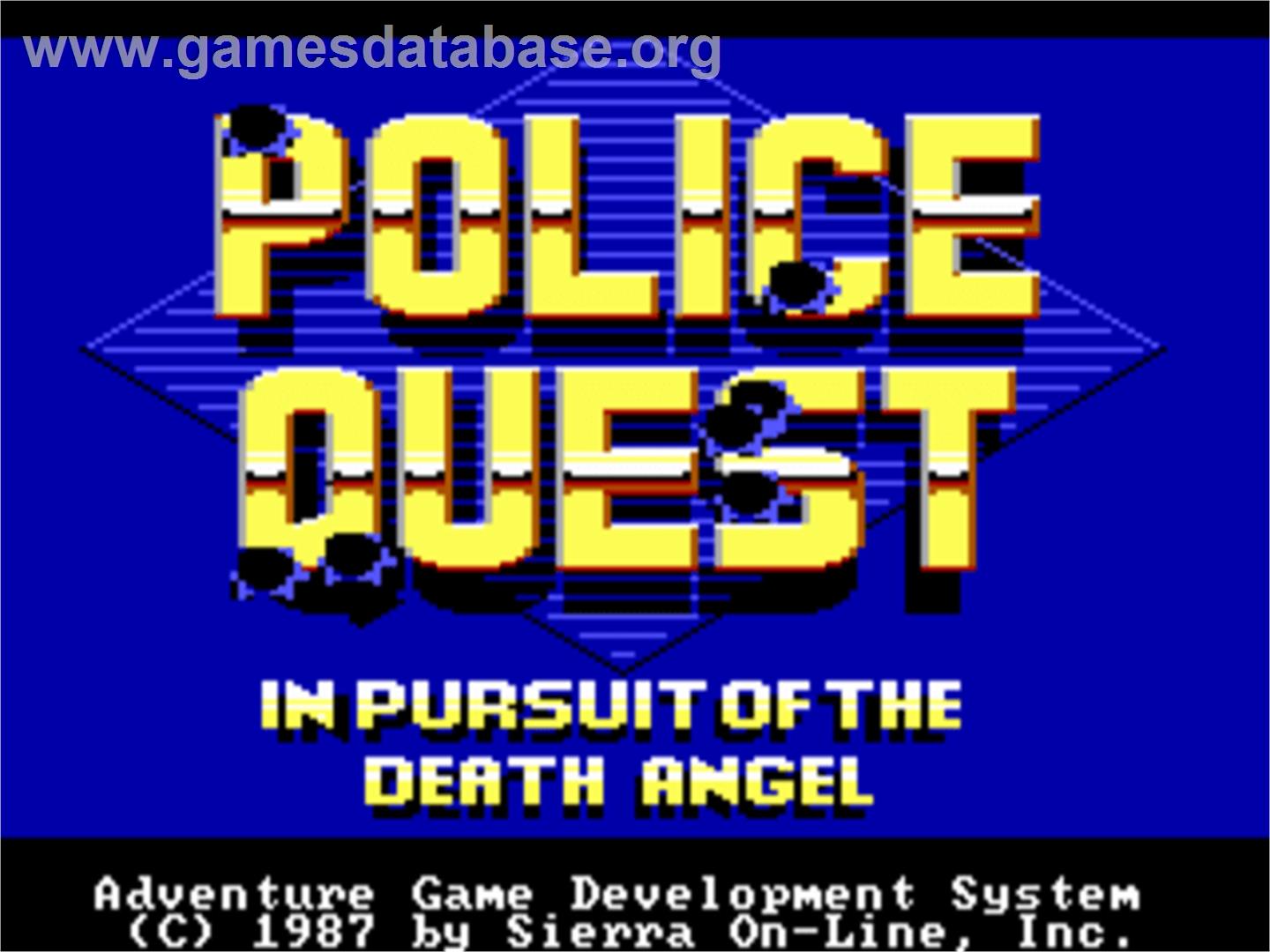 Police Quest: In Pursuit of the Death Angel - ScummVM - Artwork - Title Screen