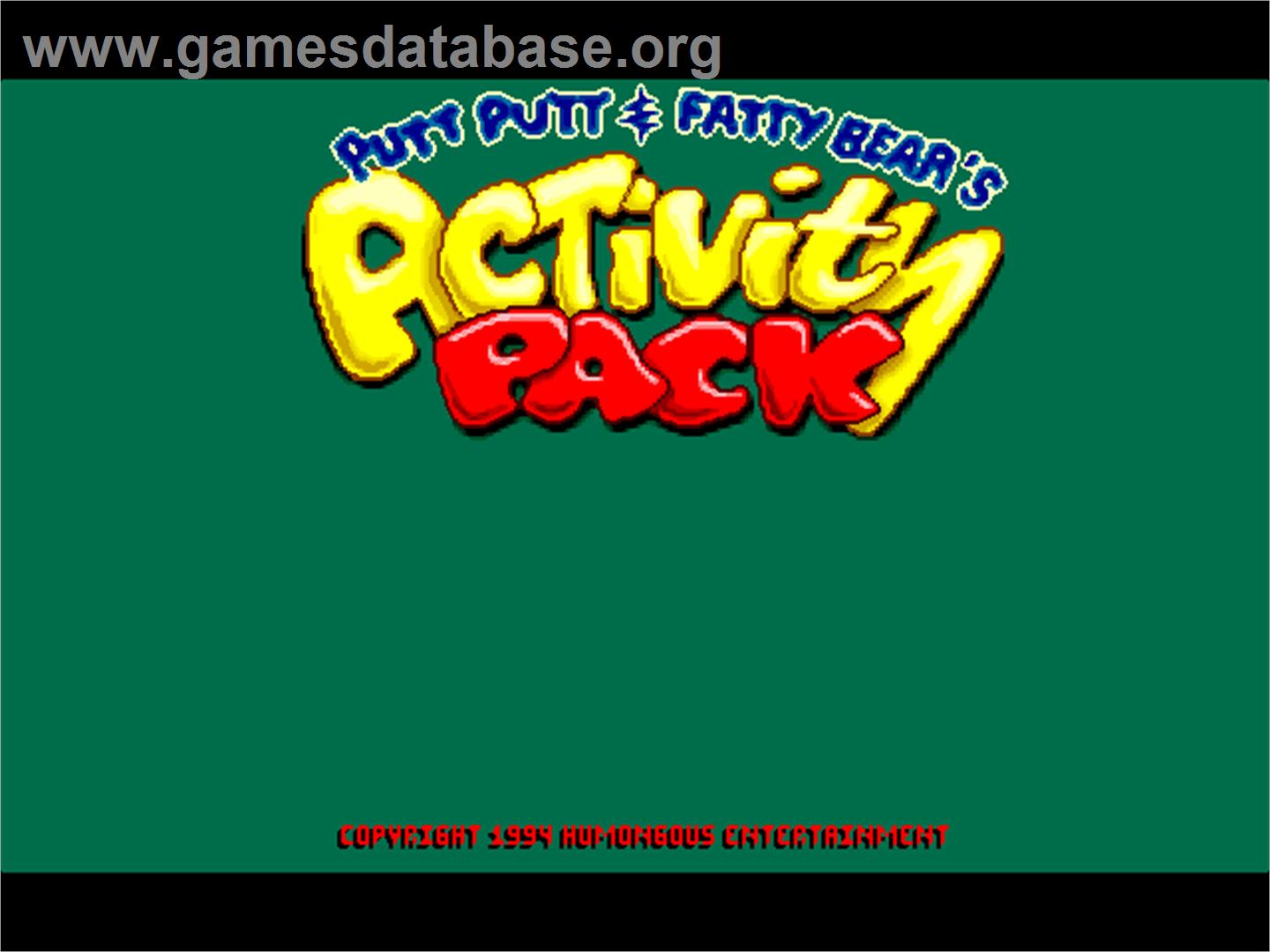 Putt-Putt and Fatty Bear's Activity Pack - ScummVM - Artwork - Title Screen