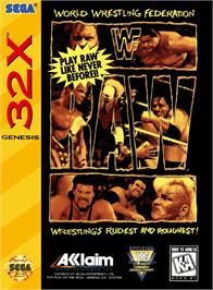 Box cover for WWF Raw on the Sega 32X.