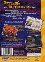 Box back cover for Amazing Spider-Man: Web of Fire on the Sega 32X.