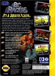 Box back cover for BC Racers on the Sega 32X.