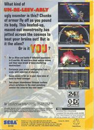 Box back cover for Cosmic Carnage on the Sega 32X.