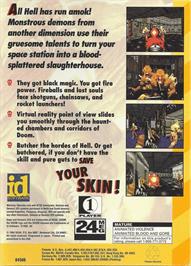 Box back cover for Doom on the Sega 32X.