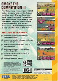Box back cover for Motocross Championship on the Sega 32X.