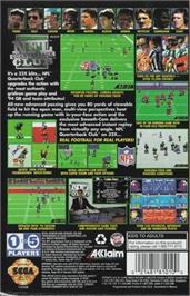 Box back cover for NFL Quarterback Club on the Sega 32X.