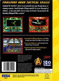 Box back cover for Star Trek Starfleet Academy - Starship Bridge Simulator on the Sega 32X.