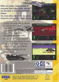 Box back cover for T-Mek on the Sega 32X.