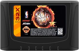 Cartridge artwork for NBA Jam TE on the Sega 32X.
