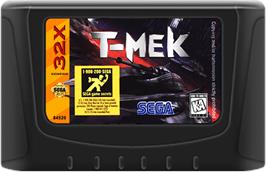 Cartridge artwork for T-Mek on the Sega 32X.