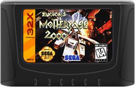 Cartridge artwork for Zaxxon's Motherbase 2000 on the Sega 32X.