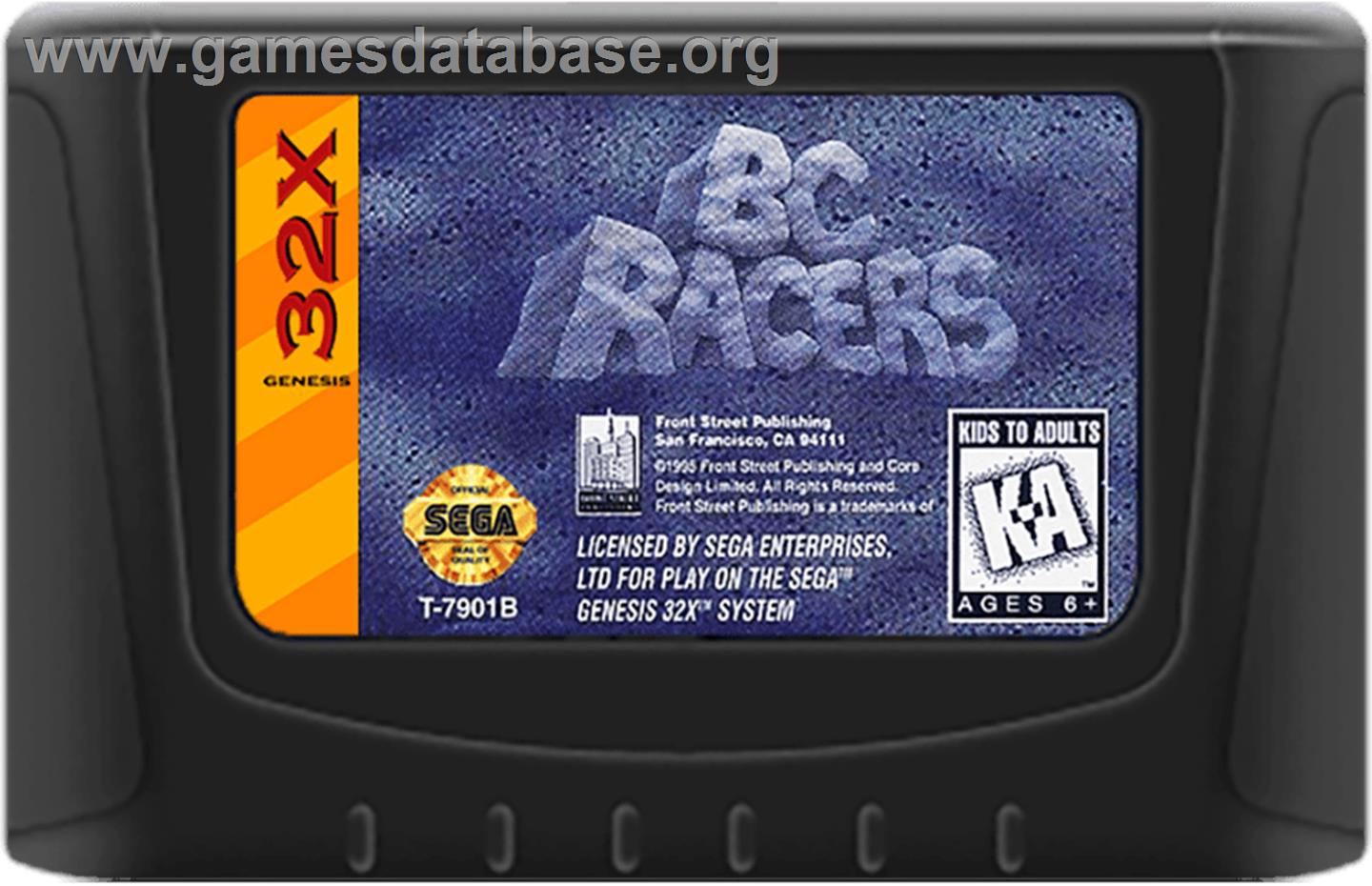 BC Racers - Sega 32X - Artwork - Cartridge