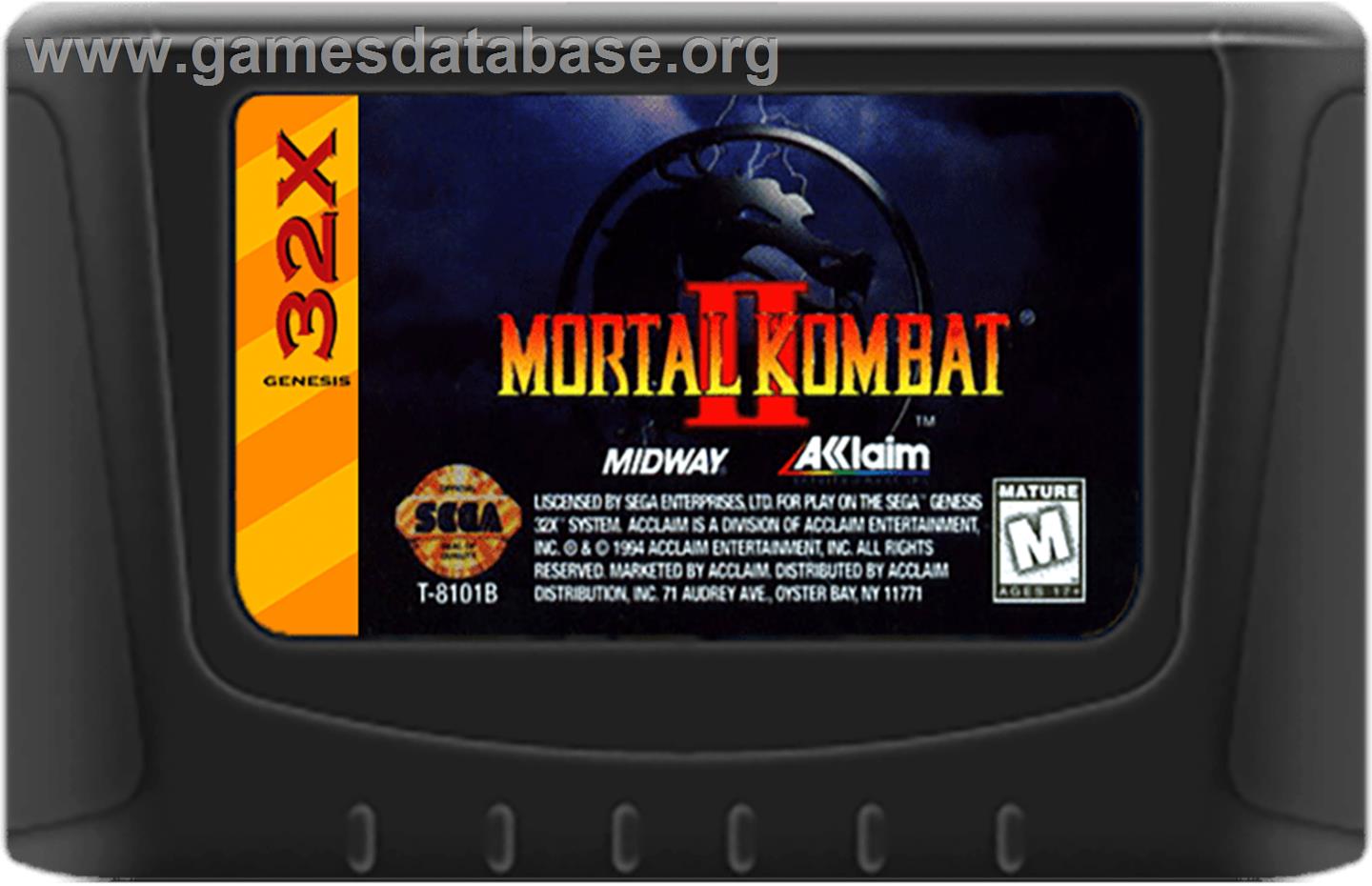 Mortal Kombat II - Sega 32X - Artwork - Cartridge