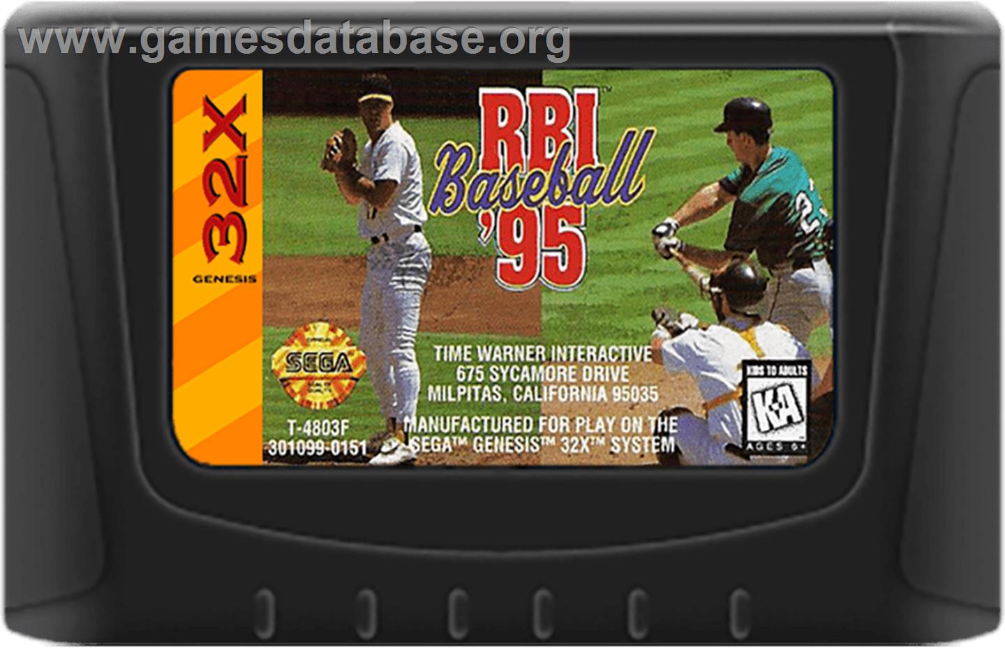 RBI Baseball '95 - Sega 32X - Artwork - Cartridge