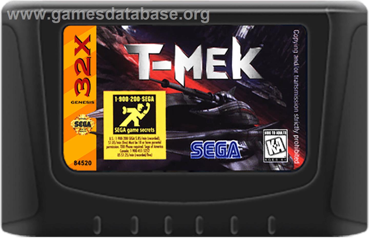 T-Mek - Sega 32X - Artwork - Cartridge