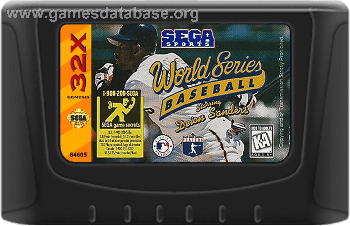 World Series Baseball starring Deion Sanders - Sega 32X - Artwork - Cartridge