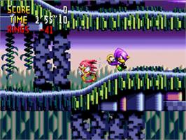 In game image of Knuckles' Chaotix on the Sega 32X.