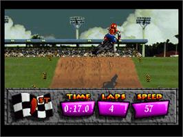 In game image of Motocross Championship on the Sega 32X.
