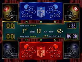 In game image of NFL Quarterback Club on the Sega 32X.