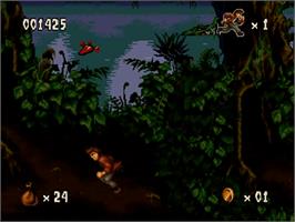 In game image of Pitfall: The Mayan Adventure on the Sega 32X.