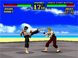 In game image of Virtua Fighter on the Sega 32X.