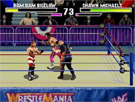 In game image of WWF Wrestlemania on the Sega 32X.