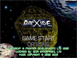 Title screen of Darxide on the Sega 32X.