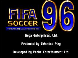 Title screen of FIFA 96 on the Sega 32X.