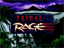 Title screen of Primal Rage on the Sega 32X.