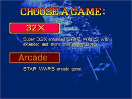 Title screen of Star Wars Arcade on the Sega 32X.