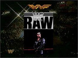 Title screen of WWF Raw on the Sega 32X.