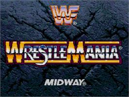 Title screen of WWF Wrestlemania on the Sega 32X.
