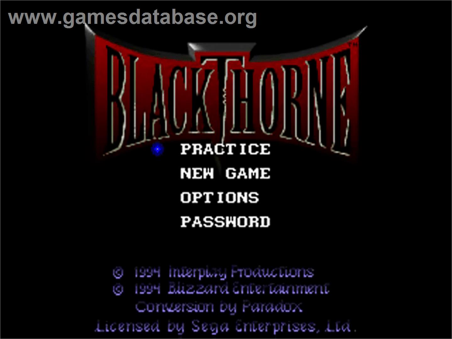 Blackthorne - Sega 32X - Artwork - Title Screen