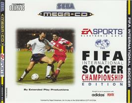 Box cover for FIFA International Soccer on the Sega CD.